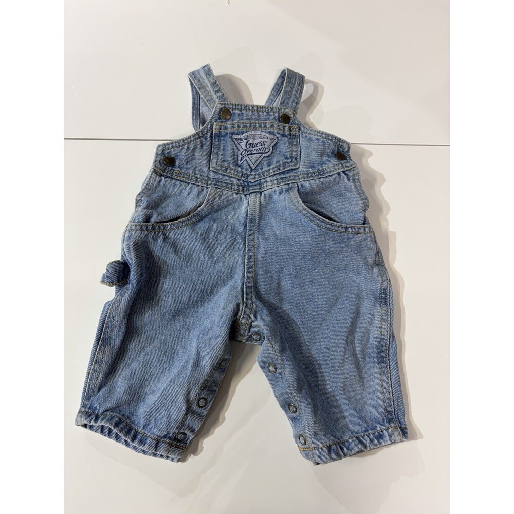 90’s Vintage Blue Denim Guess Overalls Made In USA Size 3m